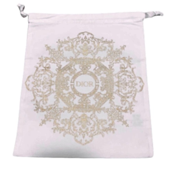 DIOR 2023 Holiday Drawstring Pouch Dust Bag Gold 11 x 9  NEW - Picture 1 of 3